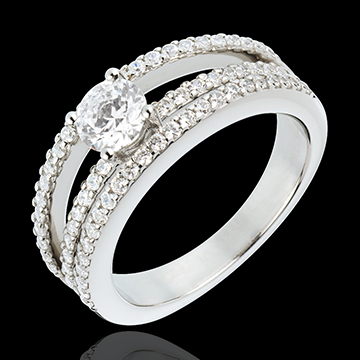 mariages Solitaire Empire or blanc pav�  - 1.03 carats - 67 diamants