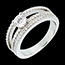 bijou Solitaire Empire or blanc pav�  - 1.03 carats - 67 diamants