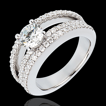 cadeau Solitaire Empire or blanc pav�  - 1.74 carats - 67 diamants