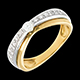 Solitario maraj� empedrado oro amarillo-oro blanco  - 0.25 quilates - 23 diamantes