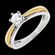 femme solitaire arceau or blanc or jaune 34 carats