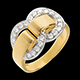Anillo cierre oro amarillo empedrado - 0.38 quilates - 21 diamantes