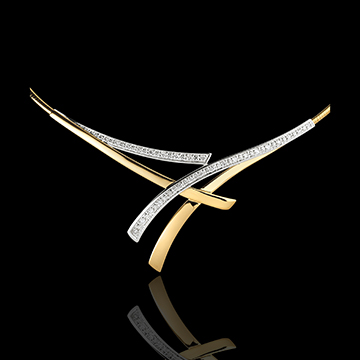 vente Collier Meridien or jaune pav� - 0.4 carats - 27 diamants