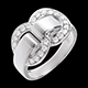 Bague fermoir or blanc pav�e - 0.38 carats - 21 diamants