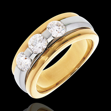 joaillerie Trilogie �clipse or jaune-or blanc (TGM) - 1.04 carats - 3 diamants