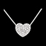 cadeau femme Collier coeur pav� or blanc  - 0.85 carats - 50 diamants