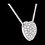 femme Collier coeur pav� or blanc  - 0.85 carats - 50 diamants