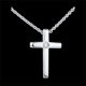 Collier Croix moderne 1 argent et diamant