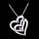 Collier Double coeur argent et diamant