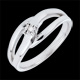Bague solitaire Symphonie argent et diamant