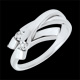 Bague Union crois�e argent et diamant