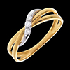vente en ligne Bague trilogie cerceau or jaune-or blanc - 3 diamants