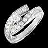 cadeau femmes Solitaire Prunelle or blanc - 0.63 carats - 19 diamants