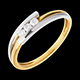   Triolog�a bipolar oro amarillo-oro blanco    - 3 diamantes