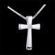Collier Croix moderne 2 argent et diamant