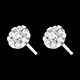 cadeau femmes boucle oreilles rosace diamants or blanc carats 14