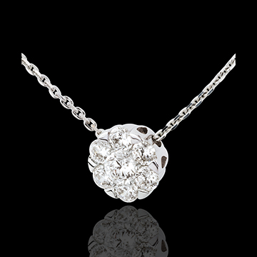 acheter Collier Rosace diamants - or blanc - 0.9 carats - 7 diamants