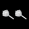 mariages Boucles d'oreilles or blanc - diamant 4 griffes - 1 carats