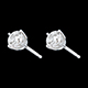 Orecchini oro bianco - diamante incastonato su 4 Griffe - 1 carati