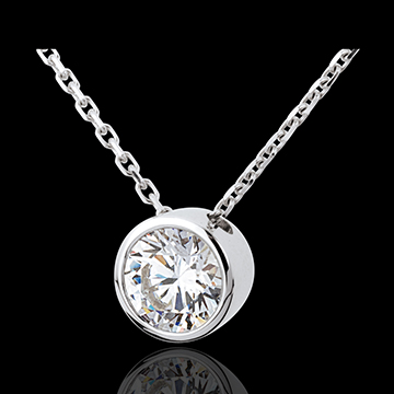 bijouteries Collier P�pite diamant - or blanc - 1 carats
