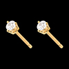 ventes on line Boucles d'oreilles or jaune - diamant 3 griffes  - 0.25 carats