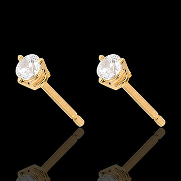 achat Boucles d'oreilles or jaune - diamant 3 griffes  - 0.25 carats