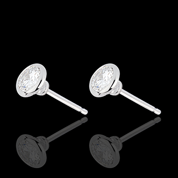 cadeau femme Boucles d'oreilles Poup�e Solitaire or blanc