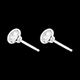 Boucles d'oreilles Poup�e Solitaire or blanc