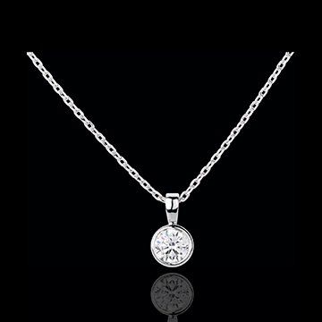 ventes Collier Poup�e Solitaire or blanc