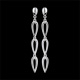 Boucles d'oreilles pendantes Gla�age - Argent Diamant