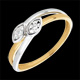 Diamntring Schlangenduo in Wei�-und Gelbgold 