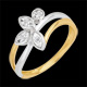 AP1548 - Diamantring Bouquet in Wei�-und Gelgold 