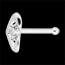 vente Boucles d'oreilles puces jolis coeurs or blanc et diamants