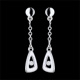 Boucles d'oreilles pendantes Triangles - Argent Diamant