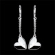 Boucles d'oreilles pendantes Coeurs feuillage - Argent Diamant