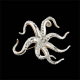 Broche Pieuvre - or blanc, or rose et diamants