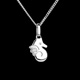  caballito de mar - talla ni�o - oro blanco