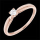 Anillo de compromiso Solitario oro rosa