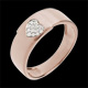 Bague coeur or rose et diamants