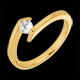 AP2174 - Bague solitaire Princesse �toile or jaune