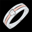bijou or Bague Triple rangs or rose or blanc - diamant 0.062 carat