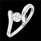 Bague solitaire P�pite d'Amour or blanc