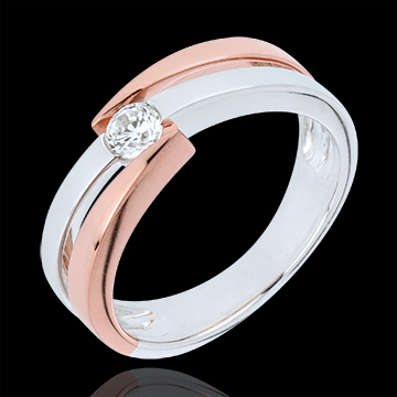 cadeaux femmes Bague solitaire Inch'Allah - 0.18 carats - or 9 carats