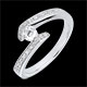 Anillo Solitario acompa�ado promesa oro blanco diamante
