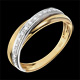Ring Trifolie - 13 Diamanten - Wei�- und Gelbgold