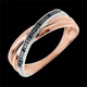 Ring Spiral  - Pink gold and white gold and black diamonds