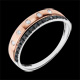Fede con Corona oro rosa - diamanti bianchi e neri