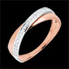 cadeaux Bague Funambule doubles anneaux or rose et blanc