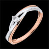 acheter en ligne Bague Dova solitaire diamant or rose et or blanc