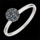 Anello Sfera oro bianco e zaffiro blu